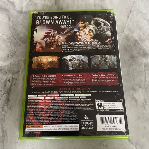 Used Xbox 360 Gears of War 2 Video Game - Picture 3 of 6